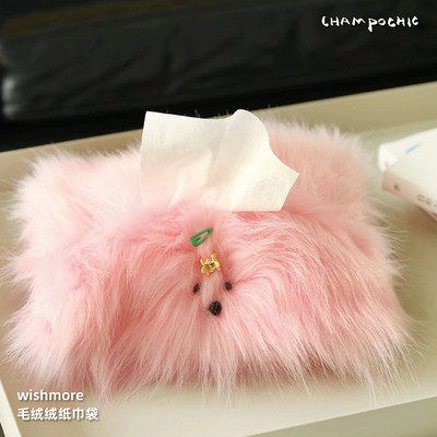 Χαριτωμένο βελούδινο Monster Drawer Box Tissue Box with Little Hairpin DIY Τραπέζι Δωμάτιο Συρτάρι Χάρτινη θήκη Κάλυμμα χαρτοκιβωτίου