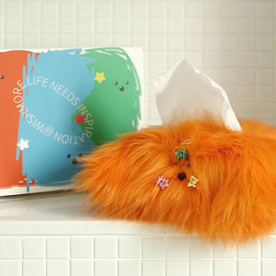 Χαριτωμένο βελούδινο Monster Drawer Box Tissue Box with Little Hairpin DIY Τραπέζι Δωμάτιο Συρτάρι Χάρτινη θήκη Κάλυμμα χαρτοκιβωτίου