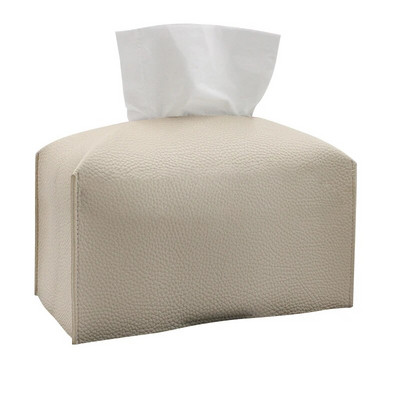 Κάλυμμα Tissue Box Refined PU Leather Foldable Tissue Box Holder - Διακοσμητική θήκη/Οργανωτή για Πάγκος νιπτήρα μπάνιου