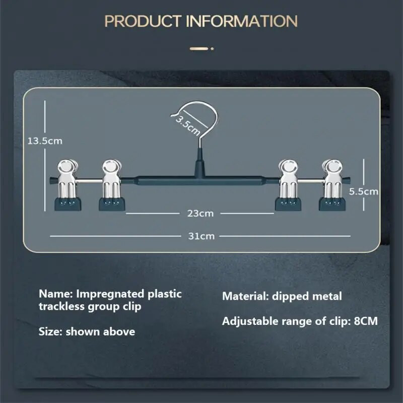 1/3/5 komada Vješalica za odjeću Stalak sa kopčama od nehrđajućeg čelika Vješalica Kuka za uštedu prostora Stalak za hlače Suknja Dječja tkanina Organizator ormara