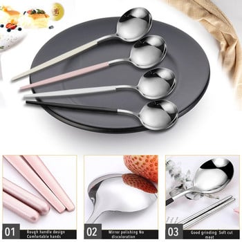 Φορητό σετ μαχαιροπήρουνων ταξιδιού Chopsticks Spoon 304 από ανοξείδωτο ατσάλι Σετ κορεατικά σερβίτσιο πολυτελείας σετ επιτραπέζιων σκευών