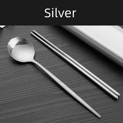 Φορητό σετ μαχαιροπήρουνων ταξιδιού Chopsticks Spoon 304 από ανοξείδωτο ατσάλι Σετ κορεατικά σερβίτσιο πολυτελείας σετ επιτραπέζιων σκευών