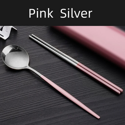 Φορητό σετ μαχαιροπήρουνων ταξιδιού Chopsticks Spoon 304 από ανοξείδωτο ατσάλι Σετ κορεατικά σερβίτσιο πολυτελείας σετ επιτραπέζιων σκευών