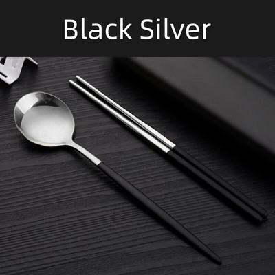 Φορητό σετ μαχαιροπήρουνων ταξιδιού Chopsticks Spoon 304 από ανοξείδωτο ατσάλι Σετ κορεατικά σερβίτσιο πολυτελείας σετ επιτραπέζιων σκευών