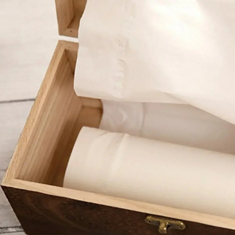 Szobazár Fa selyemkendő doboz szalvétatartó nappali tároló tömör tok fém asztali háztartási dekoráció otthon