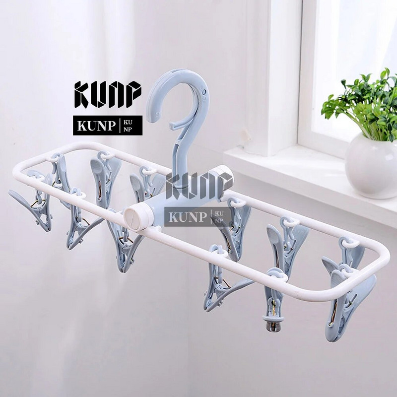 12 csíptetős összecsukható szárítóállvány Többfunkciós fehérnemű zokni csíptetős műanyag állvány Ruhafogas szárító törölközők ruhaszárító állvány