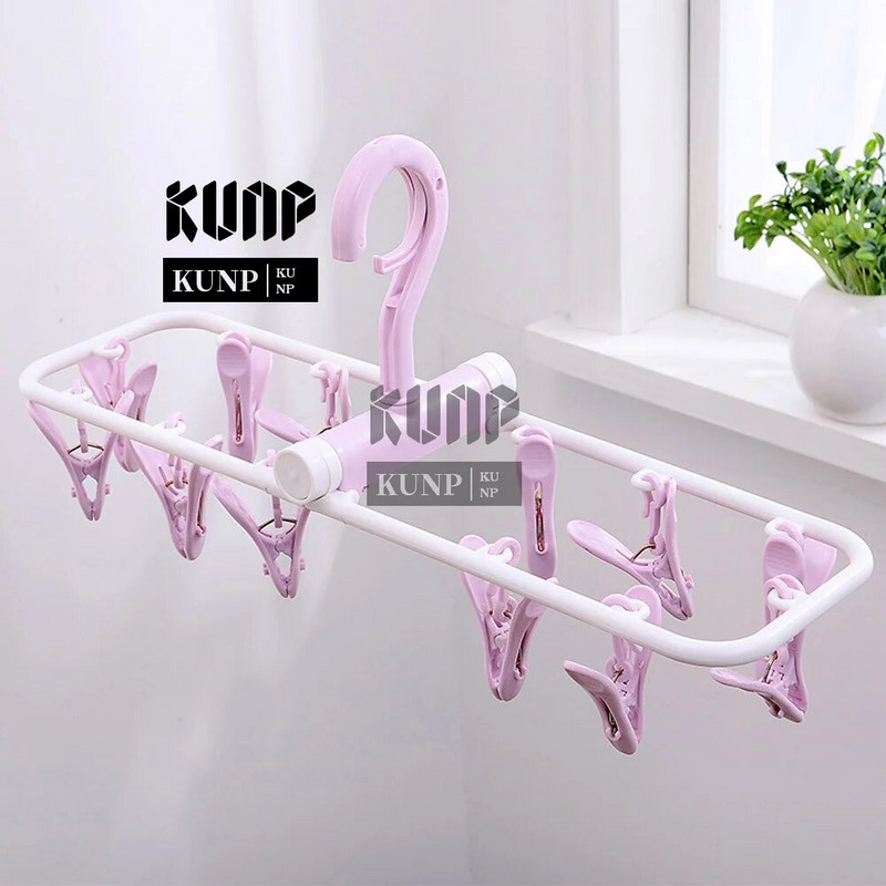 12 csíptetős összecsukható szárítóállvány Többfunkciós fehérnemű zokni csíptetős műanyag állvány Ruhafogas szárító törölközők ruhaszárító állvány