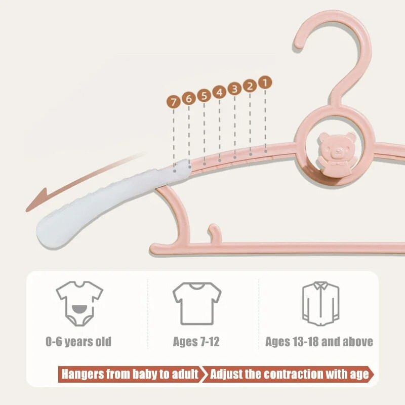 10db Hordozható gyerekkabátok Tároló vállfák Szekrény Szervező Babaakasztók Vitrinakasztók Szélálló gyerekek Ruhaakasztók