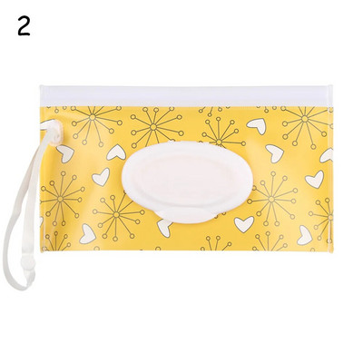 Hot 1Pc Wet Wipes Bag Portable Flip Cover Snap-Strap Pouch Baby Tissue Box Αξεσουάρ θήκη μεταφοράς καροτσιού εξωτερικού χώρου