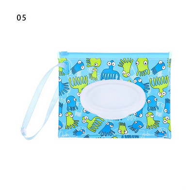 Hot 1Pc Wet Wipes Bag Portable Flip Cover Snap-Strap Pouch Baby Tissue Box Αξεσουάρ θήκη μεταφοράς καροτσιού εξωτερικού χώρου
