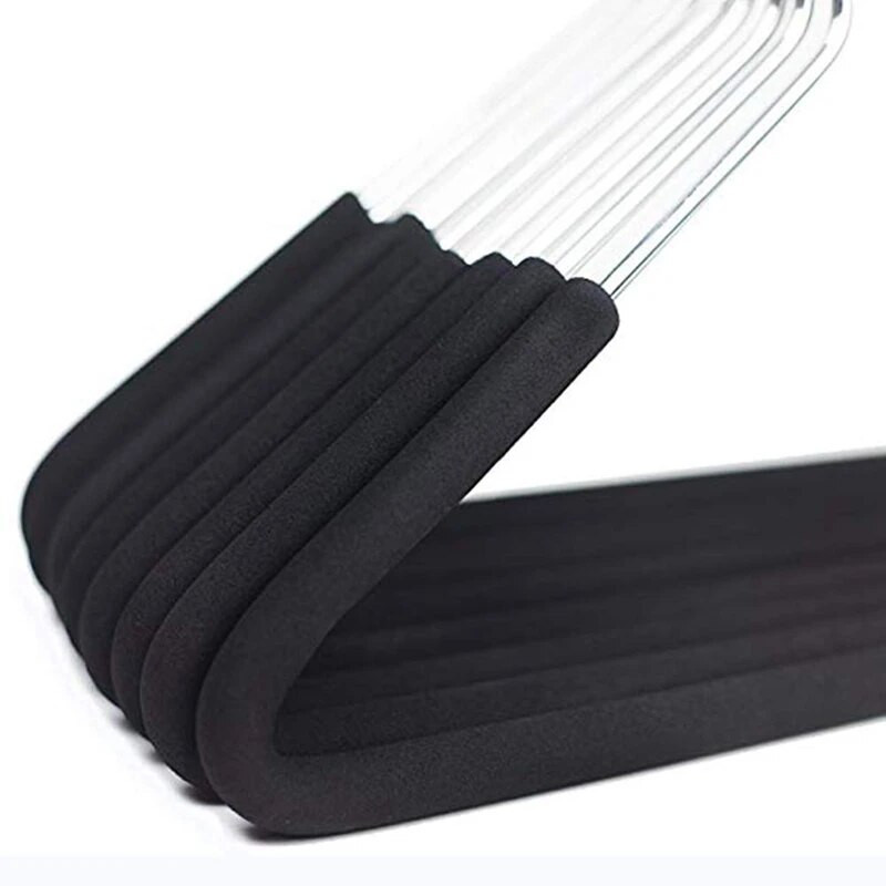 Promóció! Nyitott végű nadrágakasztók Laza nadrágakasztó csúszásmentes hab bevonattal, fekete 5 db