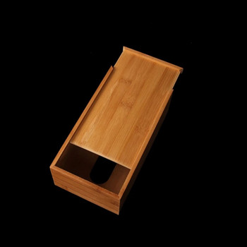 Естествена бамбукова салфетка Калъф за кутия Дървена кухня Домашен Автомобилен държач за салфетки Диспенсър за офис Домашен органайзер Инструменти за декорация