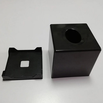 Държач на кутия за кърпички Квадратно покритие на кутията за кърпички Кутия за дозатор за кърпички за баня Плот за тоалетна за баня (черен)