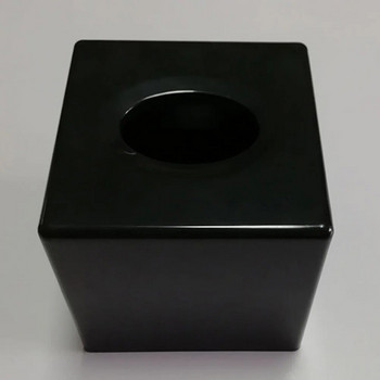 Държач на кутия за кърпички Квадратно покритие на кутията за кърпички Кутия за дозатор за кърпички за баня Плот за тоалетна за баня (черен)