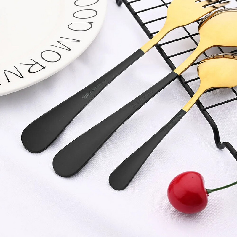 16 db Western Rainbow étkészlet evőeszköz készlet Kés Desszert Villa Kávékanál Evőeszközök Rozsdamentes acél Ezüst étkészlet