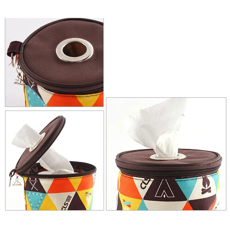 Kültéri otthoni kemping nemzeti stílusú összecsukható WC papír zsebkendőtartó Hordozható utazási szalvéta tárolótáska tartós doboz 