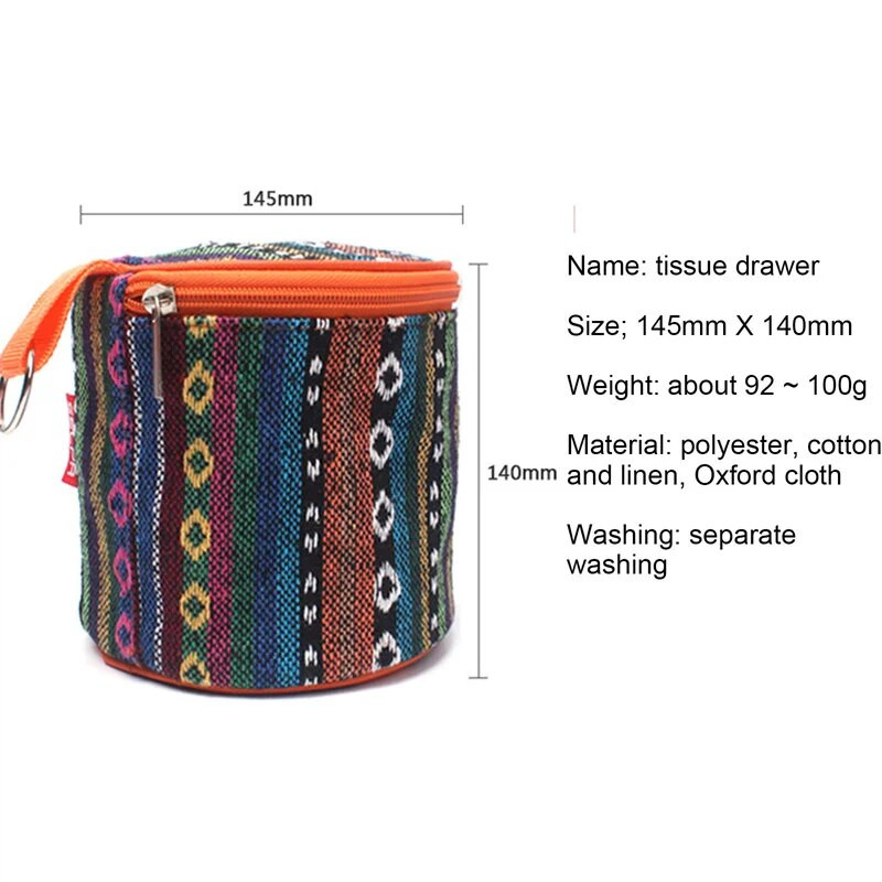 Kültéri otthoni kemping nemzeti stílusú összecsukható WC papír zsebkendőtartó Hordozható utazási szalvéta tárolótáska tartós doboz 