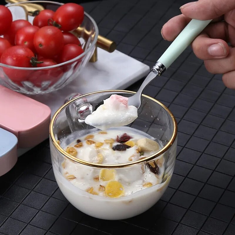 410 rozsdamentes acél pálcika étkészlet hordozható villa kanál diák irodai dolgozó Három részes aranyos tárolódoboz evőeszköz készlet