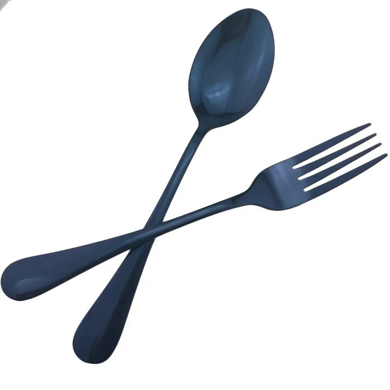 JANKNG könnyű hordozható táska evőeszköz szivárványkék evőeszköz készlet rozsdamentes acél arany étkészlet villa kés készlet utazási iskola