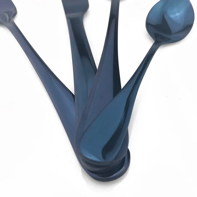 JANKNG könnyű hordozható táska evőeszköz szivárványkék evőeszköz készlet rozsdamentes acél arany étkészlet villa kés készlet utazási iskola