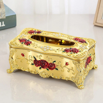 Висококачествена кутия за салфетки злато сребро европейска кутия за салфетки за всекидневна спалня аксесоари за домашно съхранение