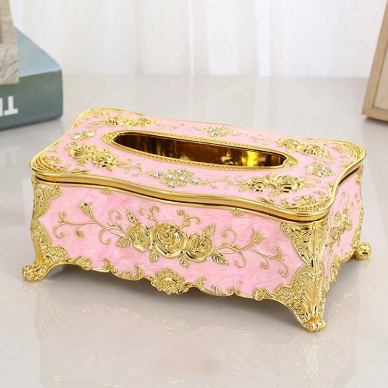 Csúcskategóriás szalvétadoboz, arany ezüst európai szövetdoboz nappali hálószobához otthoni tárolási kiegészítők