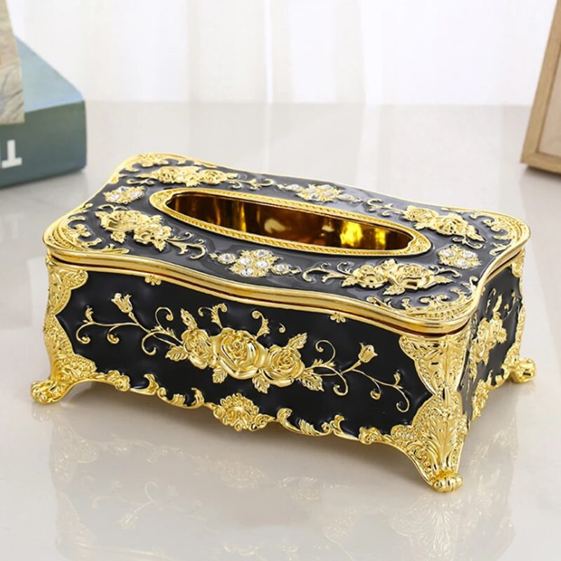 Csúcskategóriás szalvétadoboz, arany ezüst európai szövetdoboz nappali hálószobához otthoni tárolási kiegészítők