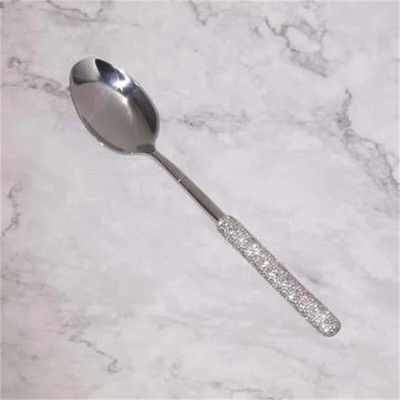 Prabangūs deimantiniai stalo įrankiai nerūdijančio plieno šakutė šaukštas peilis aukso sidabro sidabro stalo reikmenys namų virtuvė pietų reikmenys vestuvėms