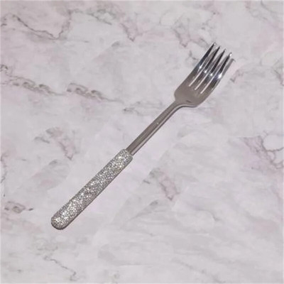 Prabangūs deimantiniai stalo įrankiai nerūdijančio plieno šakutė šaukštas peilis aukso sidabro sidabro stalo reikmenys namų virtuvė pietų reikmenys vestuvėms