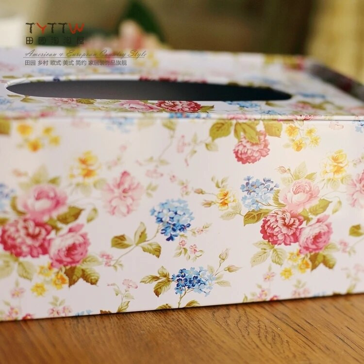 Tasuta kohaletoimetamine 2018 UUS Kvaliteetne maaelu stiilis roosimustriga salvrätikukarp, lauakaunistusega rauast salvrätikukarbid