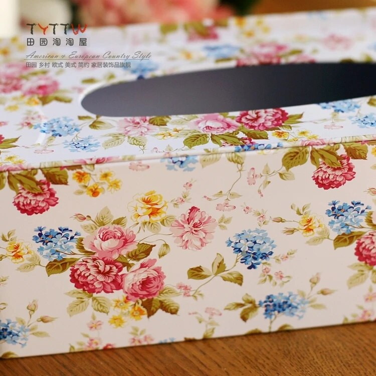 Tasuta kohaletoimetamine 2018 UUS Kvaliteetne maaelu stiilis roosimustriga salvrätikukarp, lauakaunistusega rauast salvrätikukarbid