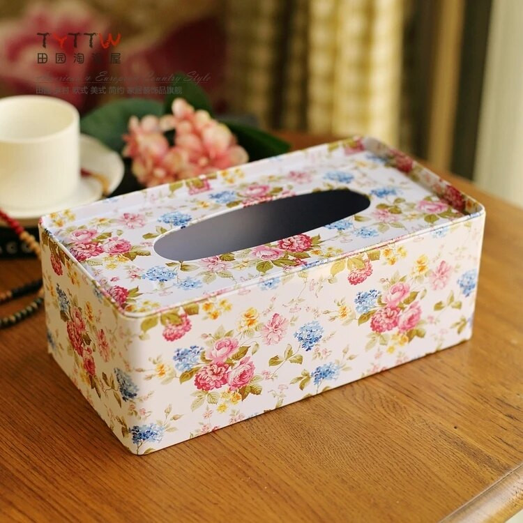 Tasuta kohaletoimetamine 2018 UUS Kvaliteetne maaelu stiilis roosimustriga salvrätikukarp, lauakaunistusega rauast salvrätikukarbid