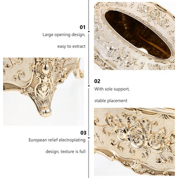 Капак на държача на кутията за кърпички Дозатор за салфетки Органайзер за лице Декоративен ретро настолен плот Европейски акрилен калъф за съхранение Тоалетна