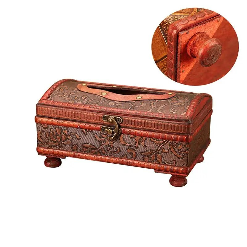 Puidust salvrätikukarbi hoidik köögi salvrätiku karbi korraldaja lauaarvuti salvrätikukohver Paberi hoiukarp Dekoratiivne käsitöökonteiner