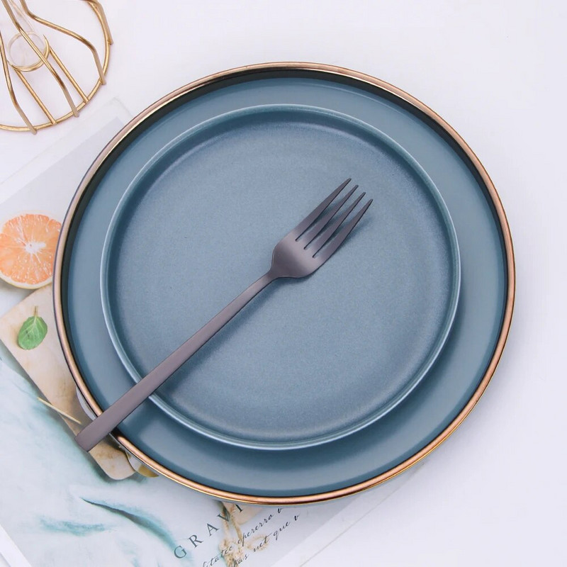 5 tk Must Lääne söögiriistade komplekt roostevabast terasest söögiriistade komplekt kahvel nuga ohutu söögiriistade komplekt hõbenõu lusikas lauanõude nõudepesumasin