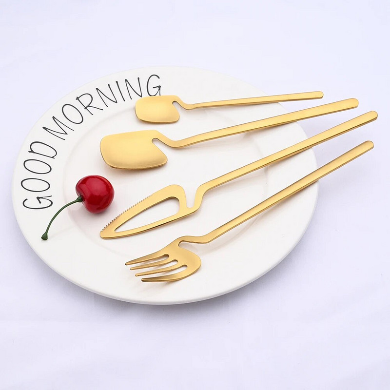 24 tk Must matt söögiriistade komplekt 304 roostevabast terasest õhtusöögi nuga kahvli lusika komplekt Köögi söögiriistade lauanõude peokomplekt