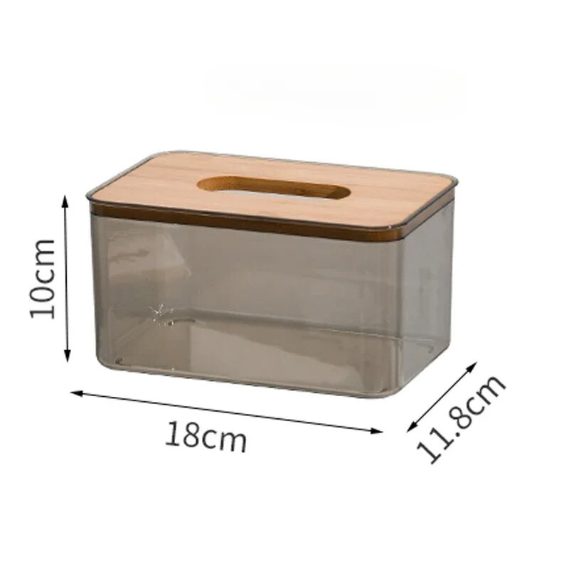 Põhjamaade minimalistlik puidust salvrätikukarbi kaanehoidja kaasaegne lauaarvuti läbipaistev ristkülikukujuline bambusest näorätikujaotur