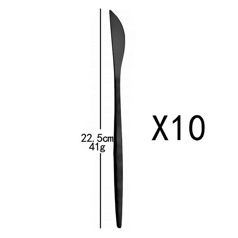 10 tk lauanõude komplektid nuga kahvel pika varrega lusikad õhtusöök Magustoit Sööginõud peegel söögiriistad roostevabast terasest lauanõud hõbenõud