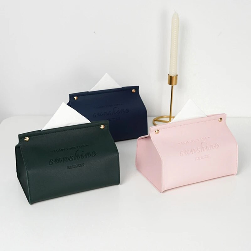 PU-nahast kangast ümbriskarp Lihtne ristkülikukujuline paberihoidja jaotur lauaarvuti hoiukonteiner Kodukontor autotarvikud