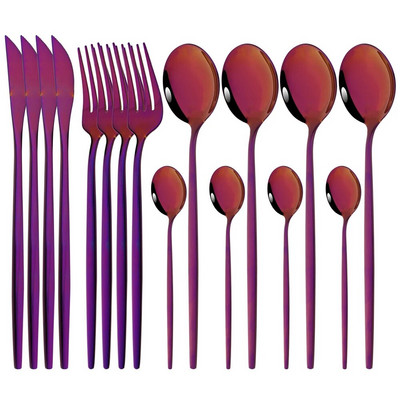 Vakarienės peilis Šakutė Kavos šaukštas Indų stalo įrankių rinkinys 16 vnt Stalo reikmenų nerūdijančio mėtų žalios aukso spalvos plieno sidabro stalo įrankių rinkinys