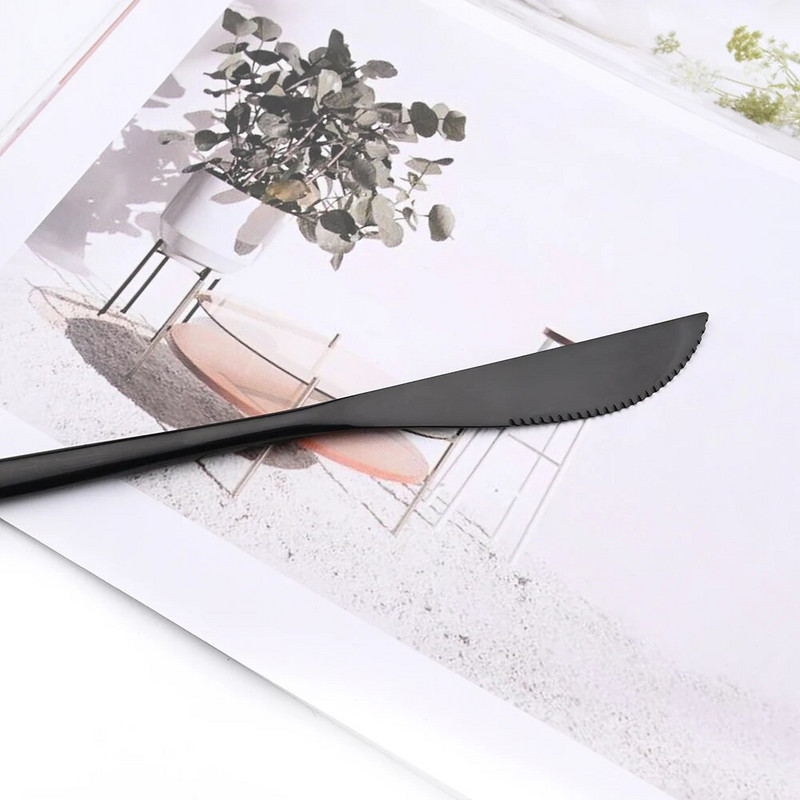 Vakarienės peilis Šakutė Kavos šaukštas Indų stalo įrankių rinkinys 16 vnt Stalo reikmenų nerūdijančio mėtų žalios aukso spalvos plieno sidabro stalo įrankių rinkinys