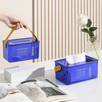 Μπλε ακρυλικό χαρτομάντηλο Θήκη πετσέτας για επιτραπέζια χαρτομάντηλα Wet Wipes Box Tissue Case Wipes Case Dispenser Χαρτόκουτο