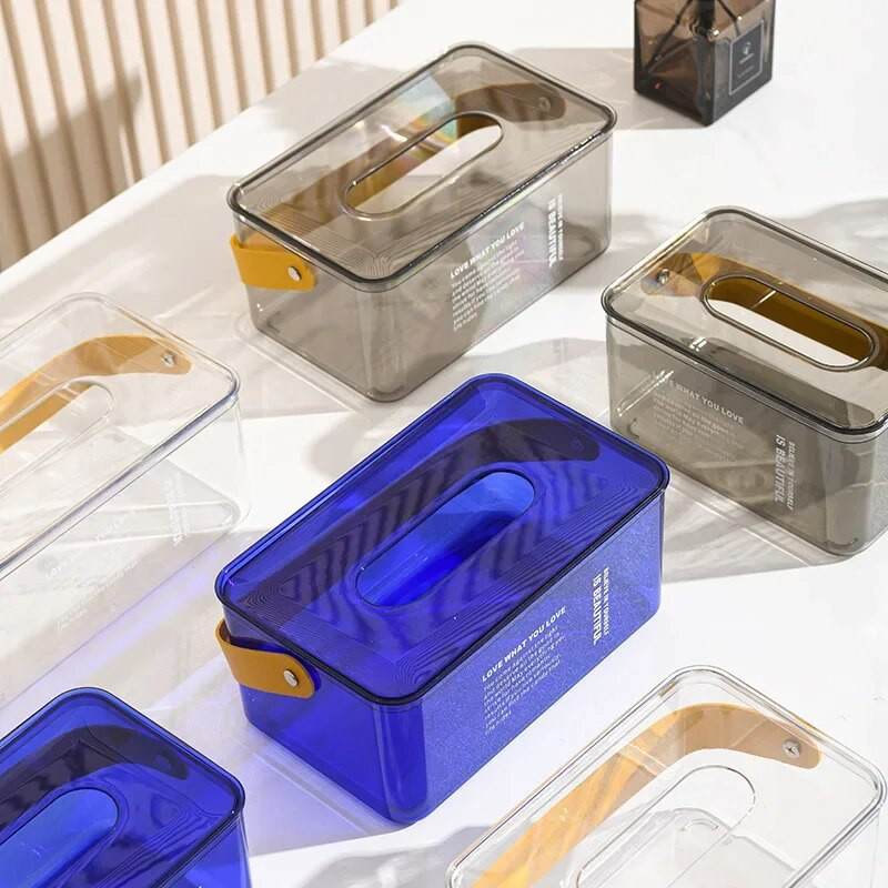 Sinine akrüülrätikukarbi hoidja käterätikuhoidja lauarätikuhoidja jaoks niiskete salvrätikute karbi salvrätikute ümbris salvrätikud jaoturi ümbris paberkarp