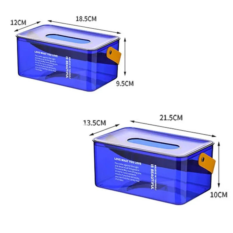Sinine akrüülrätikukarbi hoidja käterätikuhoidja lauarätikuhoidja jaoks niiskete salvrätikute karbi salvrätikute ümbris salvrätikud jaoturi ümbris paberkarp
