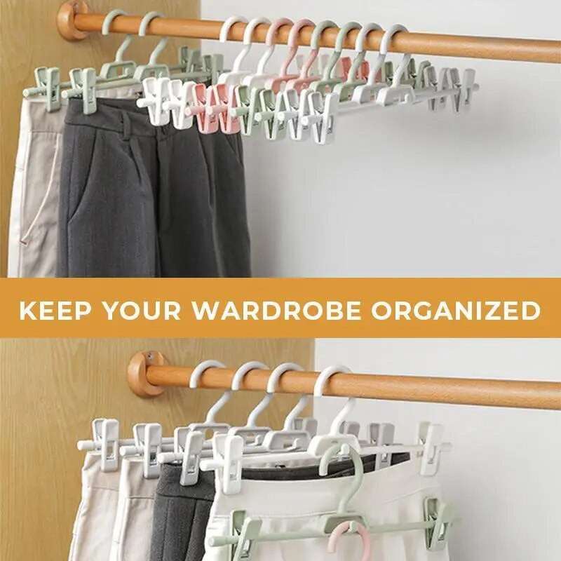 5 tk pöörlevad teleskooppüksid klambriga pükste hoidmine seelik nagi riidepuud Kodu hoiustamine riidekapp riiul Ruumi säästev korraldaja