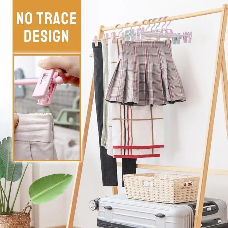 5 tk pöörlevad teleskooppüksid klambriga pükste hoidmine seelik nagi riidepuud Kodu hoiustamine riidekapp riiul Ruumi säästev korraldaja