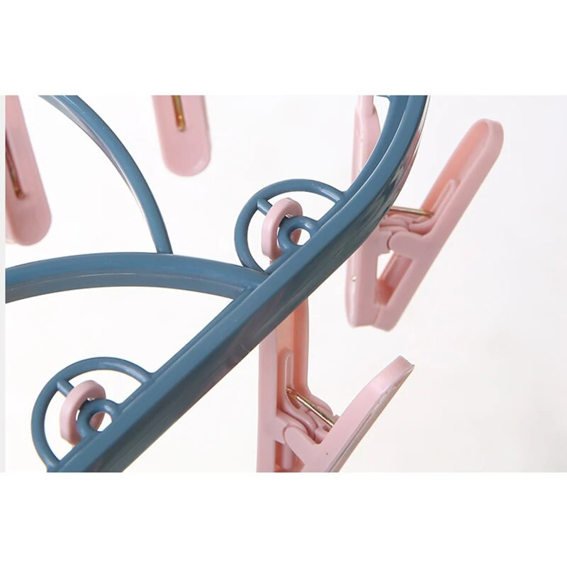 12 klambrit Kokkupandav riidekuivati riidepuu Laste täiskasvanud riidekuivati tuulekindlad sokid aluspesu plastist kuivatusrest 31,5X13X8,89cm