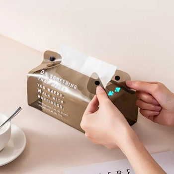 Clear PVC Rectangle Tissue Box Nordic Facial Tissue Dispenser Υπνοδωμάτιο Κουζίνα Desktop Χαρτί χαρτοθήκη χαρτοπετσέτας Organizer Διακόσμηση σπιτιού