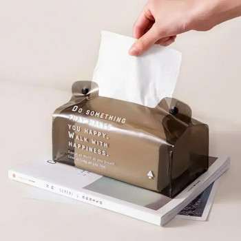 Clear PVC Rectangle Tissue Box Nordic Facial Tissue Dispenser Υπνοδωμάτιο Κουζίνα Desktop Χαρτί χαρτοθήκη χαρτοπετσέτας Organizer Διακόσμηση σπιτιού