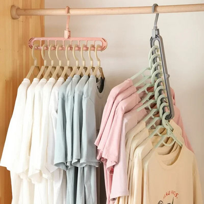 1PCS Magic Multi-port Support hangers for Clothes Drying Rack Многофункционална пластмасова стойка за дрехи закачалка за сушене Закачалки за съхранение